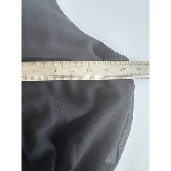 Sam Edelman Womens Midi Dress 4 Black Chiffon Pleated Going Out Goth Witchy READ - Picture 11 of 16